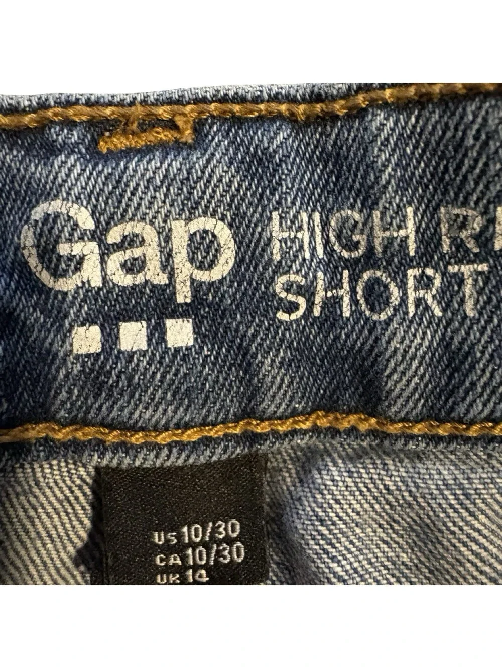 GAP Denim High Rise Jean Shorts Button Fly Size 10/30 raw hem